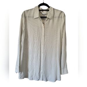 J.Jill Women's 100% Rayon  Long Sleeve Button Front Top Shirt Blouse Size Large